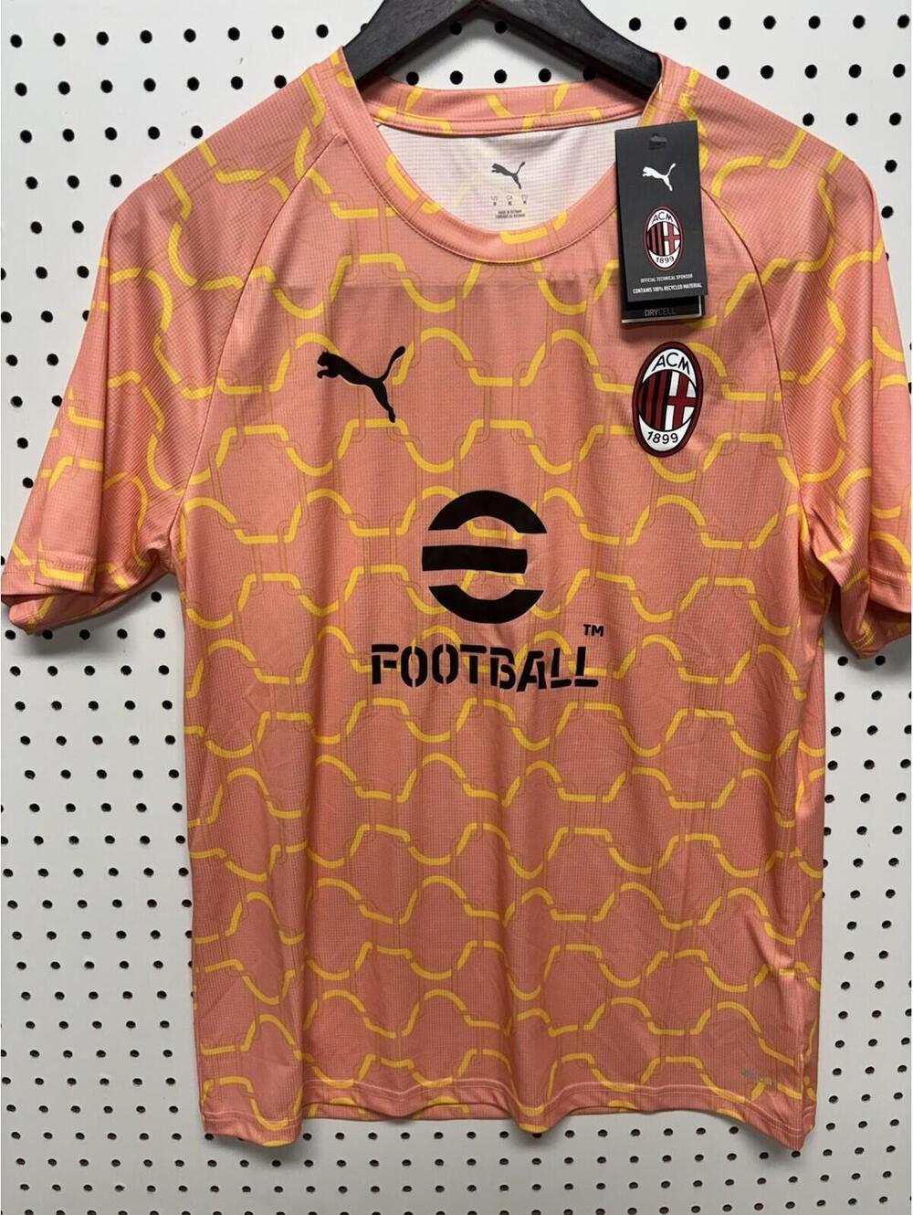Men's Puma Light Orange AC Milan 2025/26 Pre-Match dryCell Training Jersey M